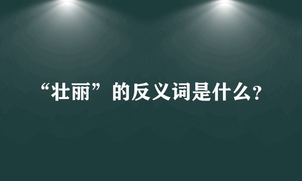 “壮丽”的反义词是什么？