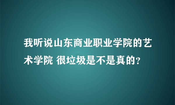 我听说山东商业职业学院的艺术学院 很垃圾是不是真的？
