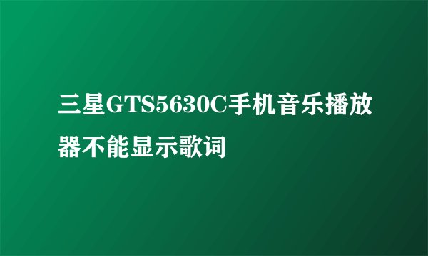 三星GTS5630C手机音乐播放器不能显示歌词