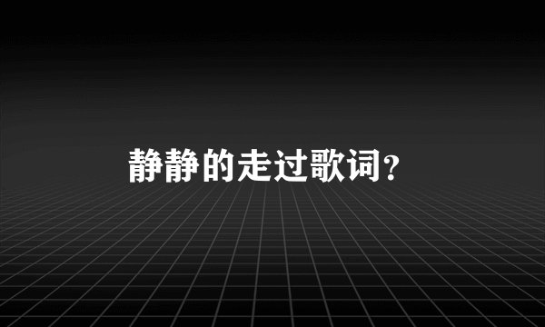 静静的走过歌词？