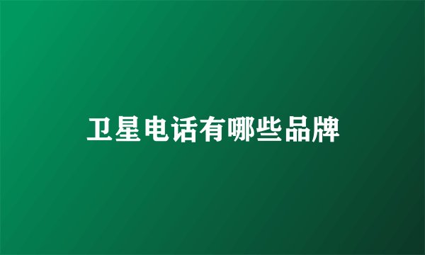 卫星电话有哪些品牌