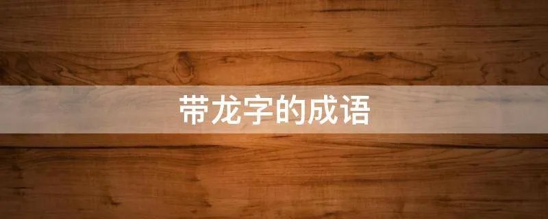 带龙字的成语